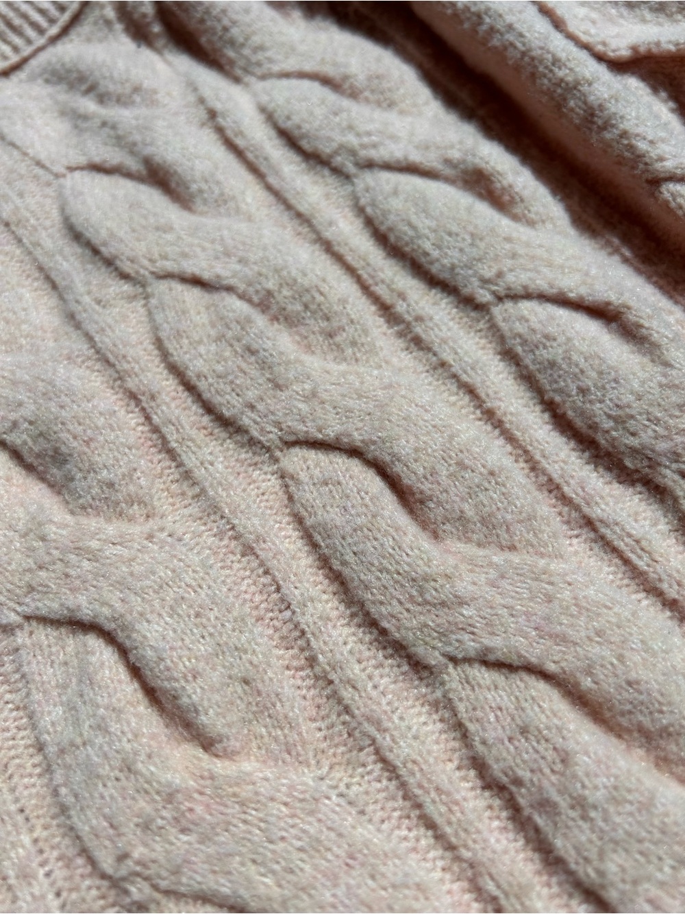 Aerie Unreal Cable Crew Sweater. Oversized. Slouchy. Dusty pink. Cozy. Lounge. M - Picture 9 of 9